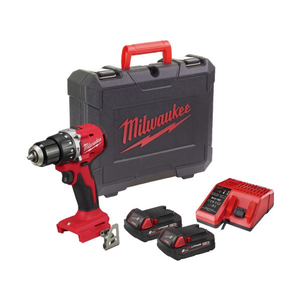 Компактна безчеткова ударна бормашина MILWAUKEE M18 BLPDRC-202C EU, 4933492822