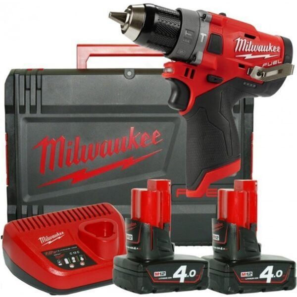 Акумулаторна бормашина/винтоверт MILWAUKEE M12FPD2-402X, 12v, 2x4 ah, 45 nm, 4933479869