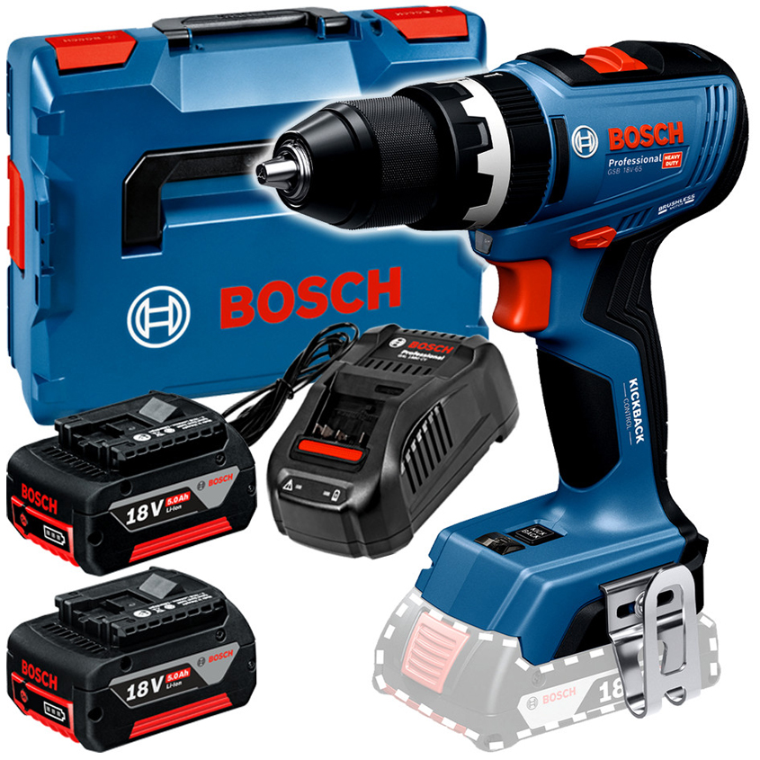 8 Акумулаторен винтоверт BOSCH GSB 18V-65, 2 х 5 Аh, 06019n3303 - Image 1