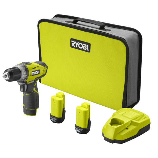 Акумулаторен винтоверт RYOBI R12DD-220S 12V с LED осветление и безключов патронник