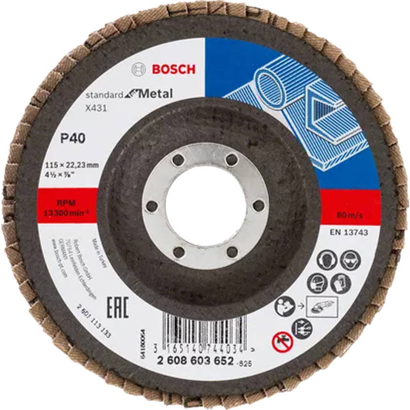 BSH 1_0000_Layer 3 Ветрилообразен диск за шлайфане BOSCH X431, Standard for Metal - Image 1