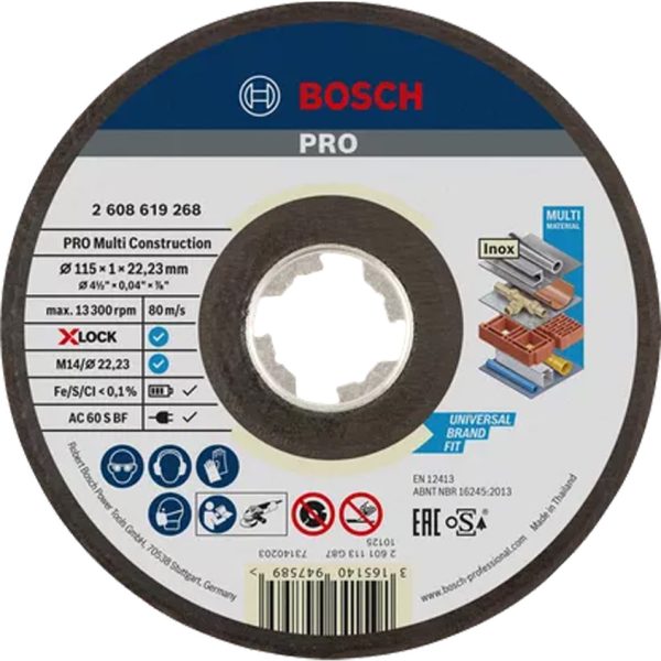 Диск за рязане BOSCH PRO Multi Material X-Lock, 115 x 1 x 22,23 mm