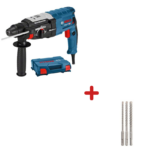 Перфоратор BOSCH, GBH 2-28, 880 W, 4-28 мм, в куфар, 0611267500 + Подарък Комплект свредла Bosch, SDS-Plus-5X, Ø 6/8/10x100х160 мм, 3 бр.