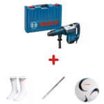 Перфоратор BOSCH, GBH 8-45 DV, 1500 W, 12.5 J, 0611265000 + Подарък Секач SDS-max, 400 х 25 мм, футболна топка и чорапи Bosch