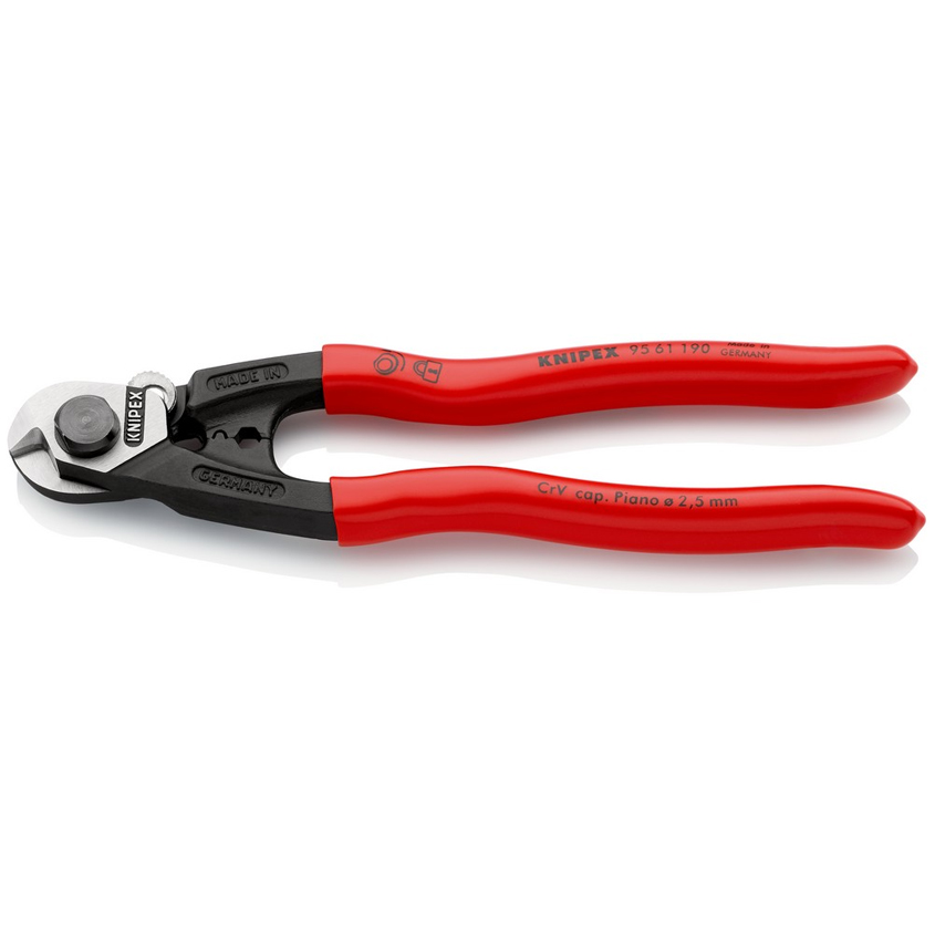 1 Ножица за стоманени въжета KNIPEX, 95 61 190 - Image 1