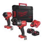 Комплект MILWAUKEE M18FPP2A3-502X с акумулаторни винтоверти FPD3 и FID3, 2 батерии 5Ah и зарядно