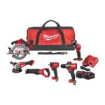 Акумулаторен комплект MILWAUKEE M18FPP6H3-502B с винтоверт, гайковерт, циркуляр и аксесоари