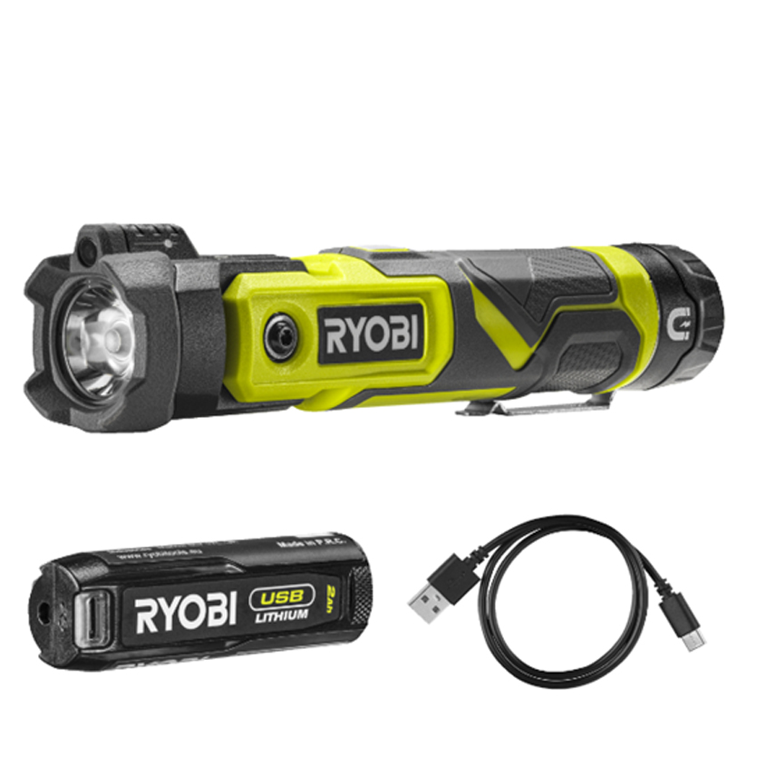Ryobi_0001_Layer 222 Акумулаторен фенер RYOBI RLP4-120G 4V USB Lithium 500 лумена