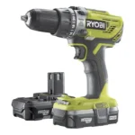 Акумулаторен винтоверт RYOBI R18PD2-213G, 18V, 2x1.3Ah, ударна функция, 2 скорости, безключов патронник, 2 батерии, чанта