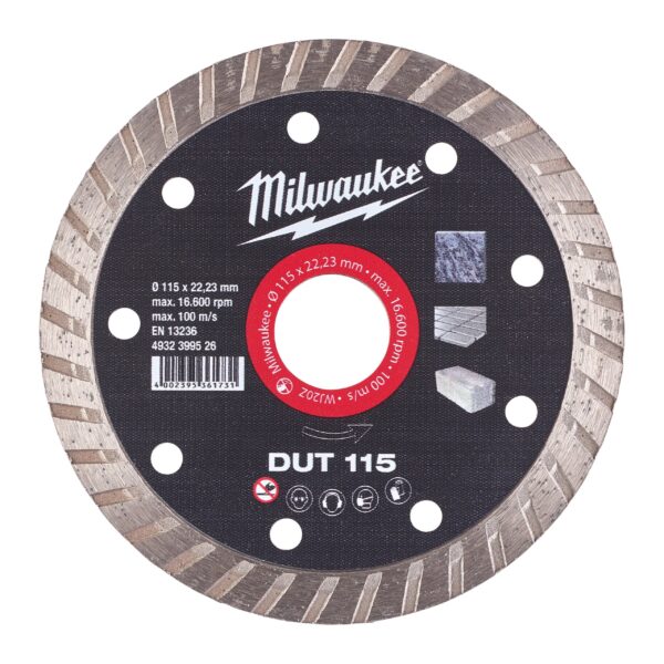 Диамантен диск MILWAUKEE, 115 mm DUT