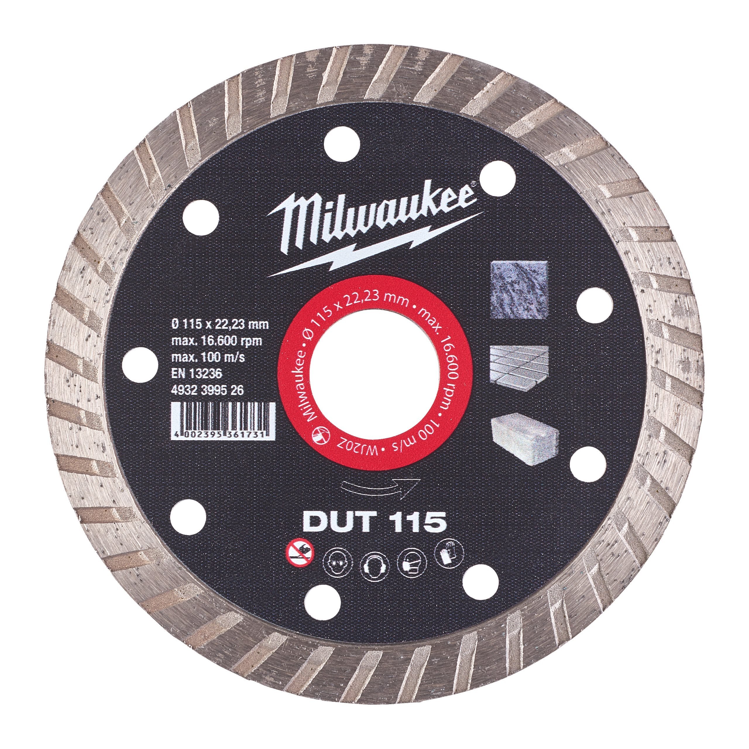 4932399526-hero_1.jpg Диамантен диск MILWAUKEE, 115 mm DUT - Image 1