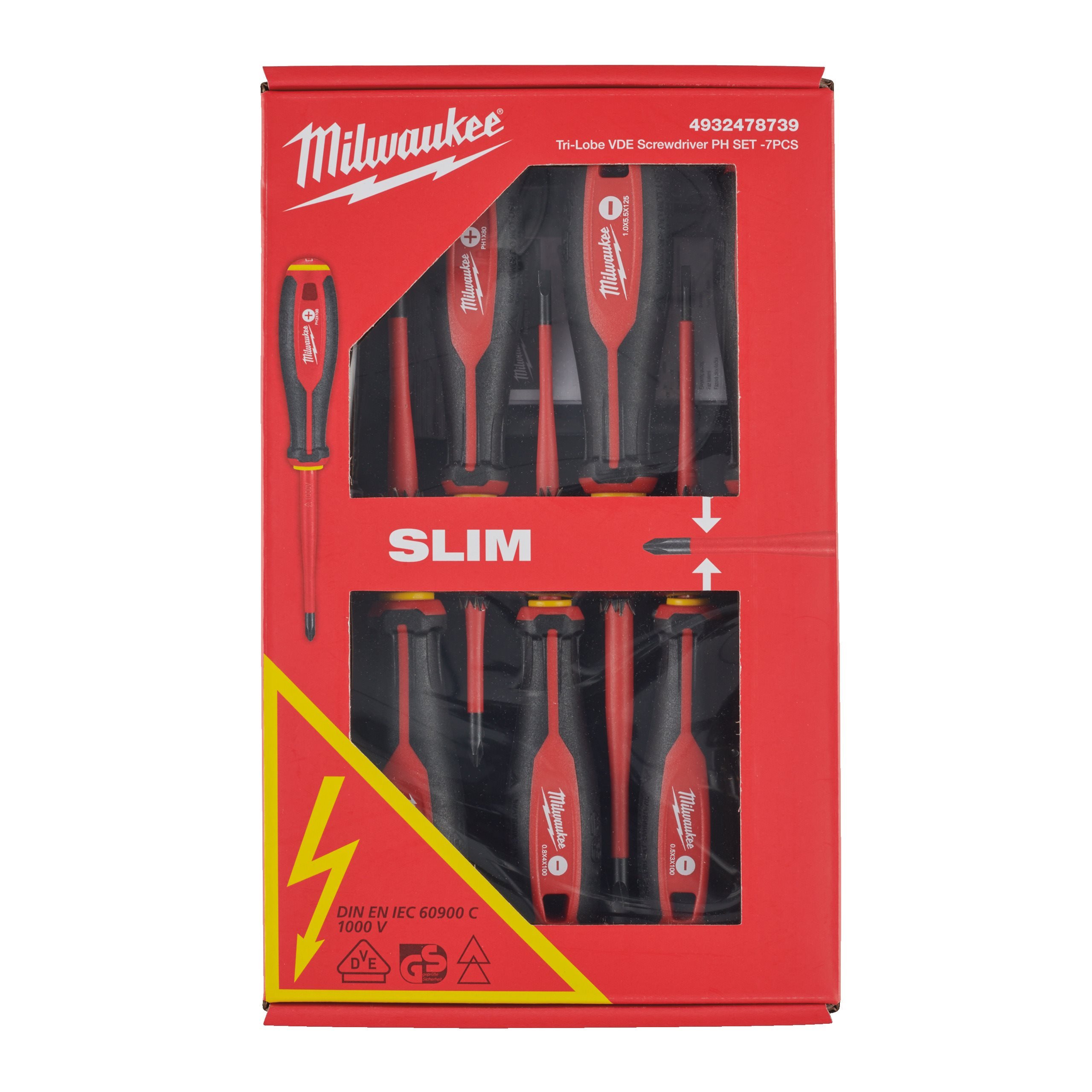 4932478739-hero_1.jpg Комплект отвертки MILWAUKEE, Tri-Lobe VDE Screwdriver PH SET - Image 1