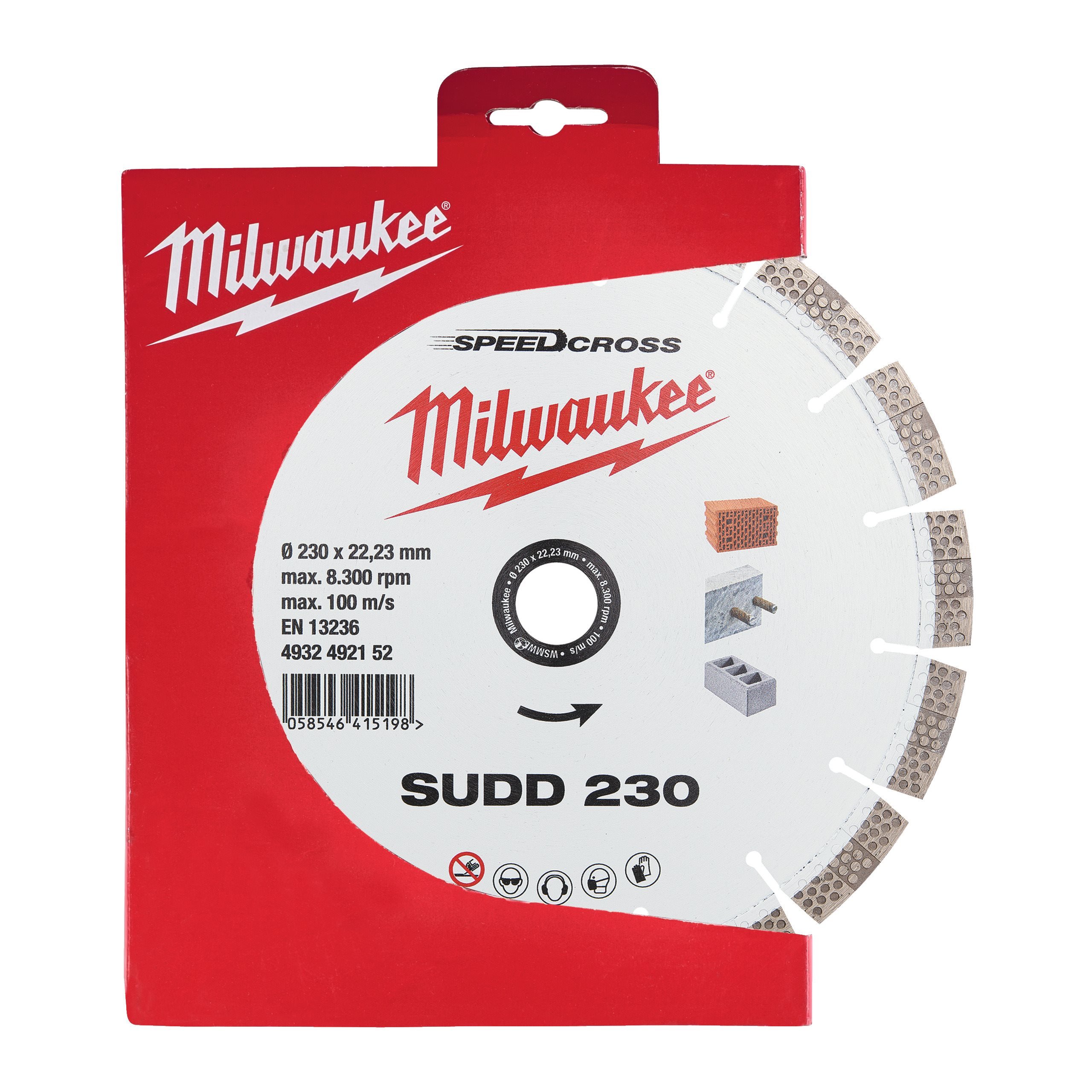 4932492152-pack_1.jpg Диамантен диск MILWAUKEE, Speedcross SUDD 230 mm - Image 1