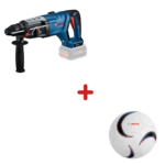 Акумулаторен перфоратор BOSCH, GBH 18V-28 D, 18 V, 3.4 J, SDS-Plus, без батерия, 0611919003 + Подарък футболна топка