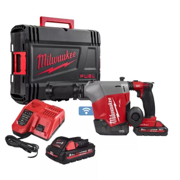 Акумулаторен перфоратор с интегриран прахоуловител MILWAUKEE, M18FHAFOH16-302X, SDS-PLUS, 4933493533
