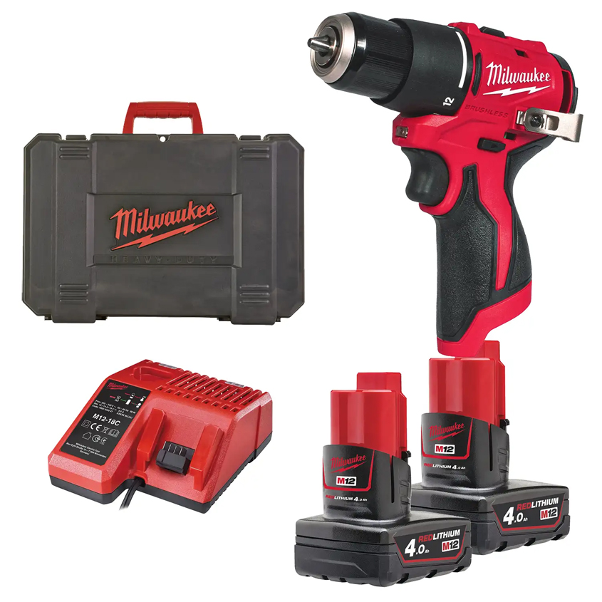 02_0002_Layer 1 Компактна акумулаторна безчеткова ударна бормашина MILWAUKEE M12BLPDRC-402C, 4933500424 - Image 1