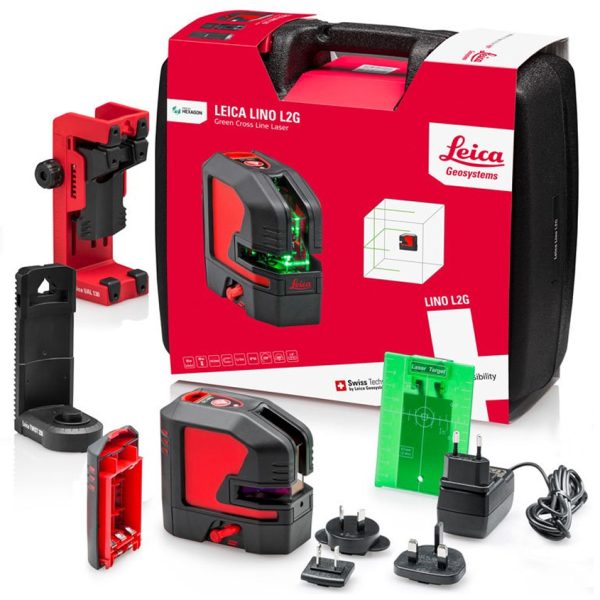 Лазерен нивелир LEICA Lino L2G-1 с зелен лъч, 35 м обхват