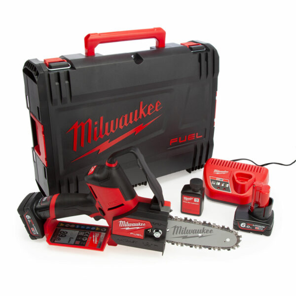 Акумулаторен подрязващ трион MILWAUKEE, M12FHS-602X, 12 V, 6 Ah, 15 см, 4933472212