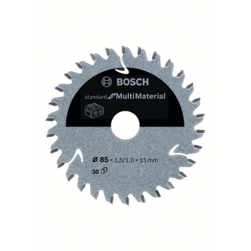 5 Диск за акумулаторни циркуляри Bosch Standard for Multi Material, 85x1.5/1x15 мм, 30 зъба, 2608837752 - Image 1