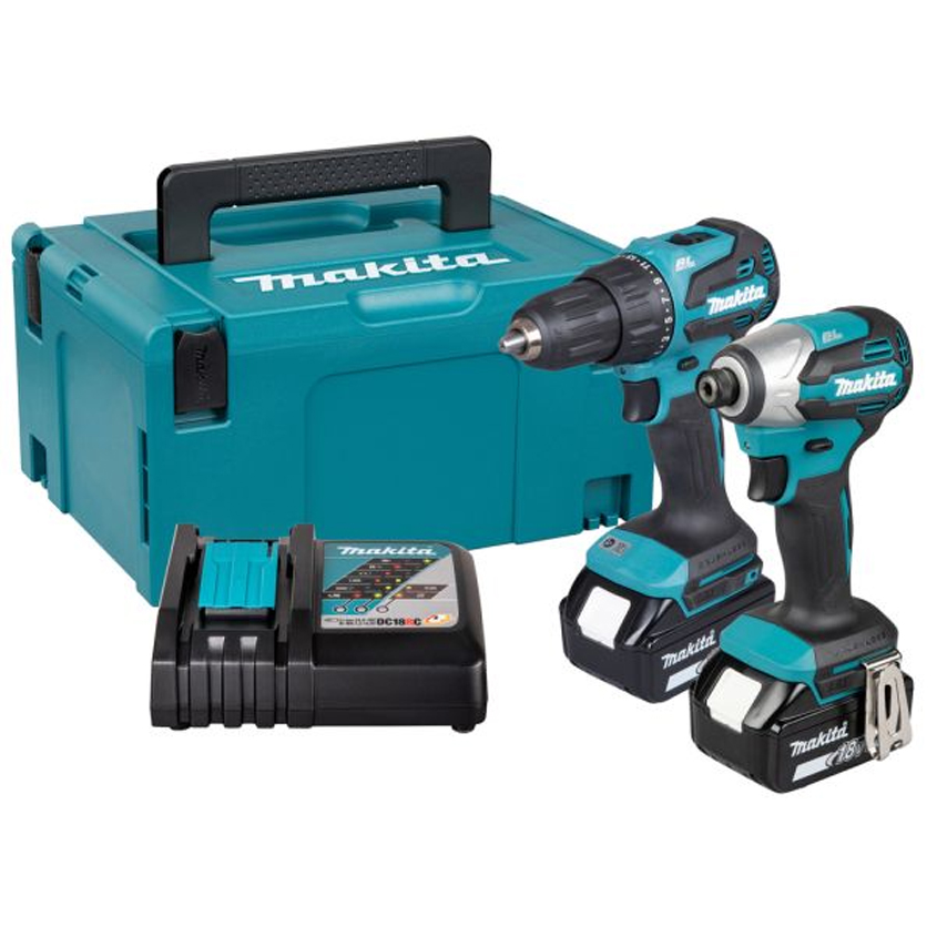 10000 Комплект акумулаторни винтоверти Makita DLX2580TJ, LXT, 18 V, с 2 батерии 5 Ah, зарядно и куфар - Image 1