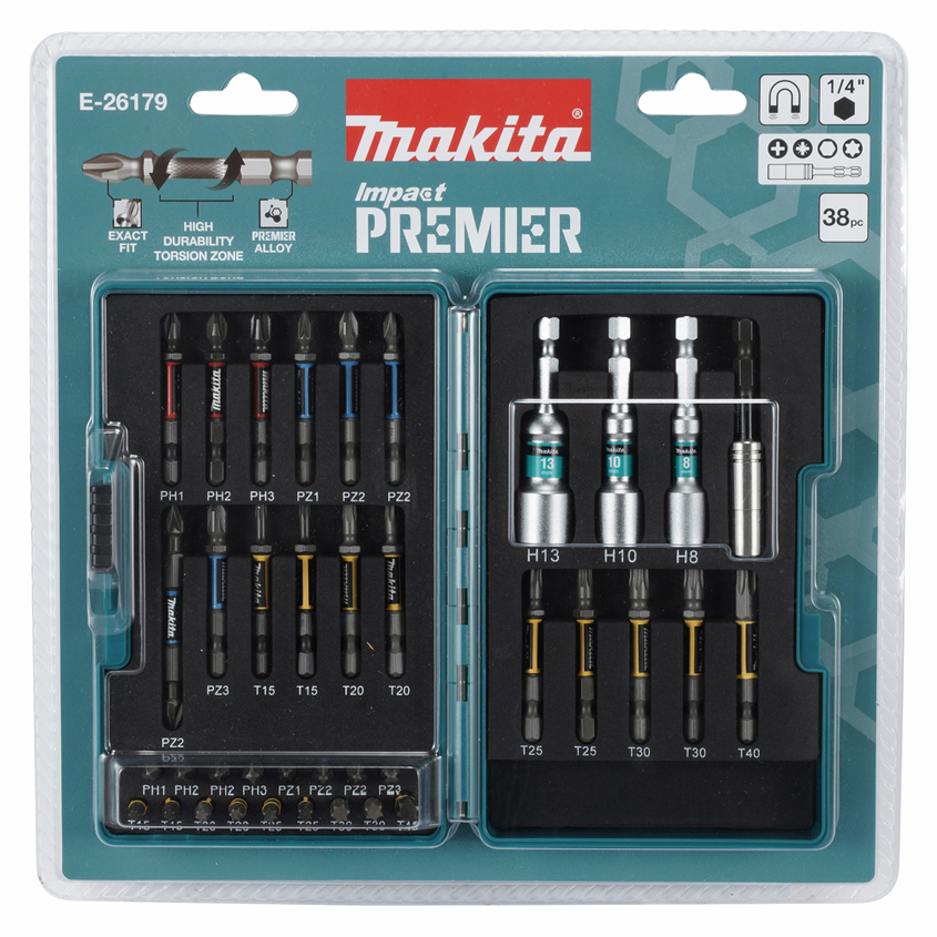 101_0001_Layer 105 Комплект битове и аксесоари Makita Impact Premier, 38 части, E-26179 - Image 1