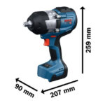 Акумулаторен ударен гайковерт Bosch PRO GDS 18V-1400, 18 V, 8 Ah, 1400 Nm, ½", с батерии, зарядно и куфар, 06019R5003 - Image 5