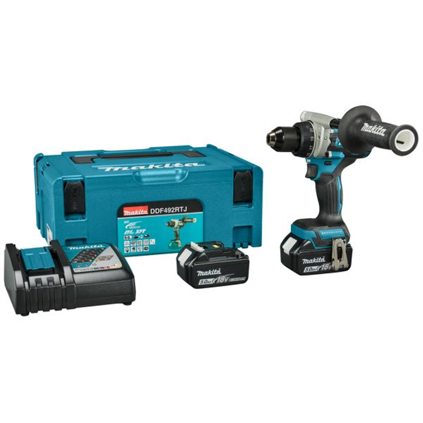 101_0003_Layer 12 Акумулаторен безчетков винтоверт MAKITA DDF492RTJ, LXT, 18 V, 2х5 Ah, 130 Nm, с батерии, зарядно и куфар - Image 1