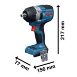 Акумулаторен ударен гайковерт Bosch PRO GDS 18V-750, 18 V, 750 Nm, ½", без батерия, 06019L9100 - Image 2
