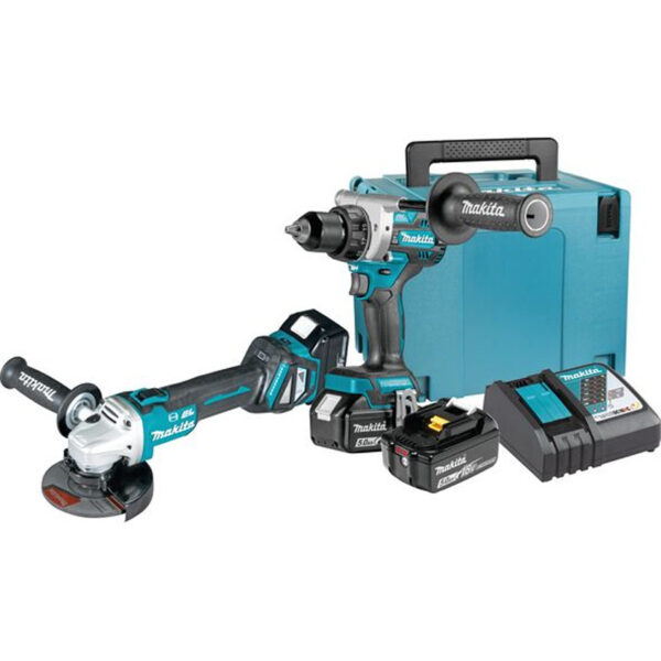 Комплект акумулаторни машини Makita DLX2431TJ, LXT, 18 V, 5 Ah, с 3 батерии, зарядно и куфар