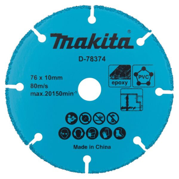 Карбиден диск за рязане на PVC Makita D-78374, 76x10 мм, за DMC300